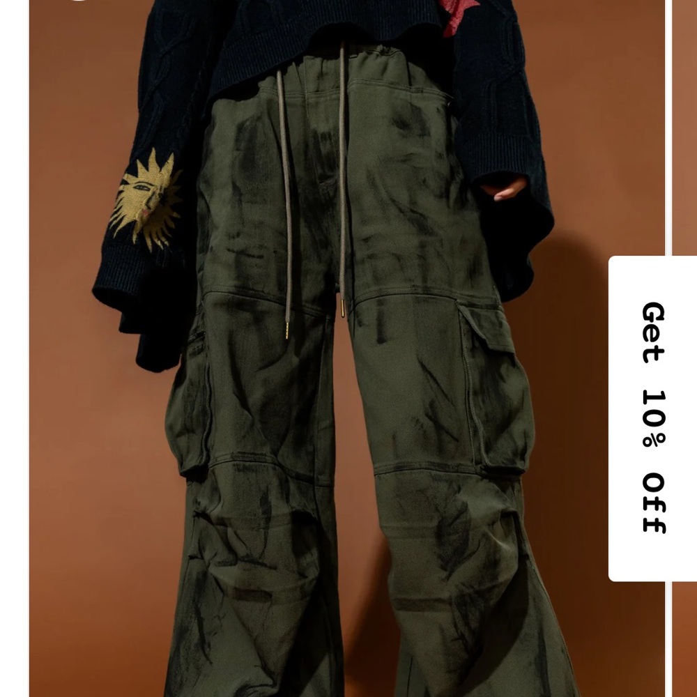 Dressed in LALA Olive Green Wide Leg Cargo Jeans